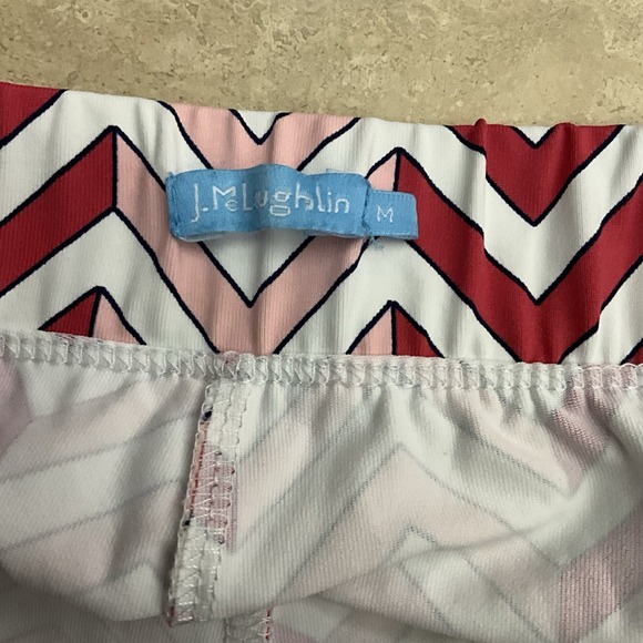 J.McLaughlin‎ Skort Chevron Print Pink Red White Golf Casual Active Medium - Picture 4 of 10